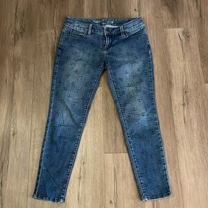 The Limited Women’s Size 4 Anchor Print Skinny Jeans Nautical Denim